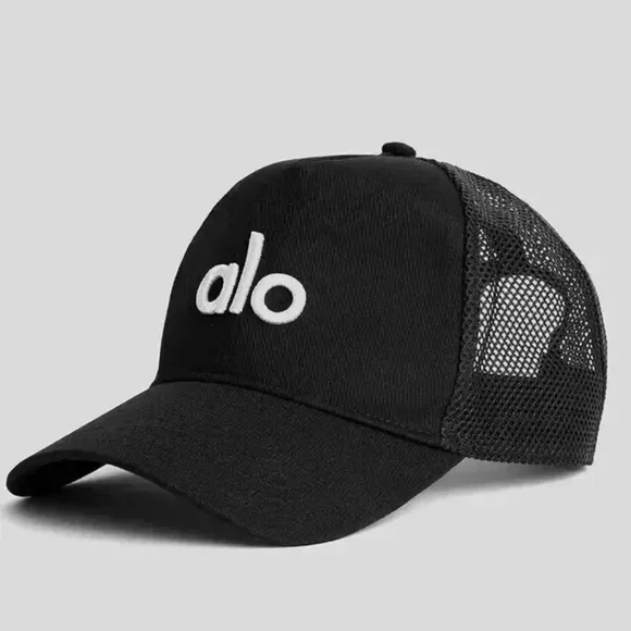 ALO YOGA District Trucker Hat Cap Baseball Cap SnapBack Mesh Adjustable Unisex - Picture 3 of 5